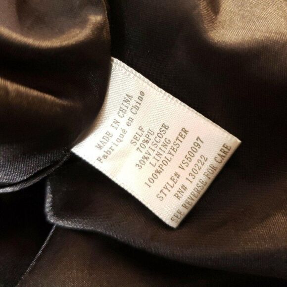 Very J Medium Black Faux Leather Pleather Circle Skirt Studs One Pocket - Picture 6 of 7